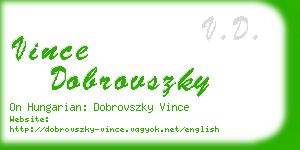 vince dobrovszky business card